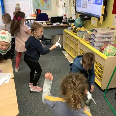 Testing different sized paper helicopters