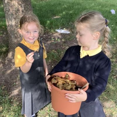 Signs of Autumn hunt, collage and Forest School