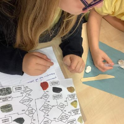 Rock testing: We explored the properties of chalk, marble, basalt and sandstone.