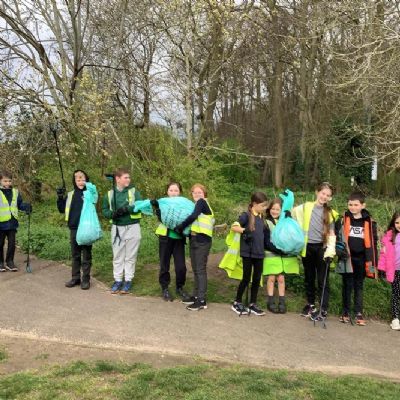 Eco Council joined with the council to take part in the 'Great British Spring Clean' project.